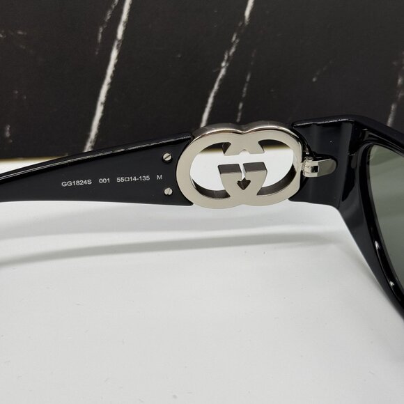 NEW GUCCI GG1824S 001 BLACK WOMEN SUNGLASSES GUCCI - Picture 10 of 12